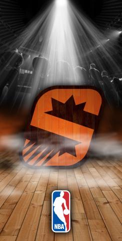 NBA Team (Phoenix Suns 3) Themed Custom Cornhole Board Design