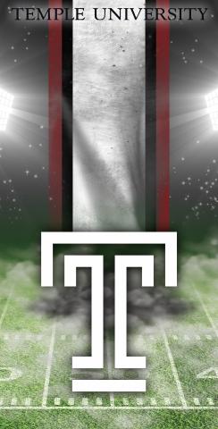 NCAA Field (Temple Owls) Themed Custom Cornhole Board Design