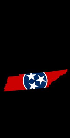 Tennessee State Flag Outline (Black Background) Themed Custom Cornhole Board Design