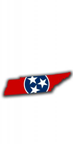 Tennessee State Flag Outline (White Background) Themed Custom Cornhole Board Design