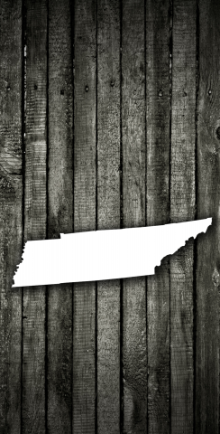 Wood Slat State (Tennessee) Themed Custom Cornhole Board Design