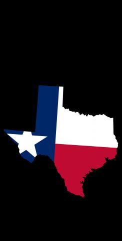 Texas State Flag Outline (Black Background) Themed Custom Cornhole Board Design