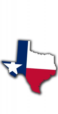 Texas State Flag Outline (White Background) Themed Custom Cornhole Board Design