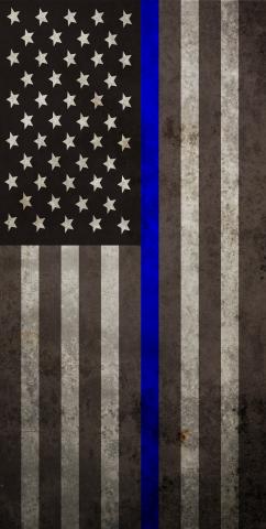 American Thin Blue Line Themed Custom Cornhole Board Design