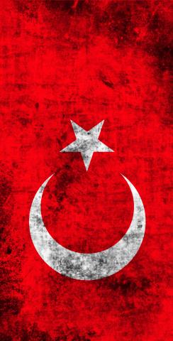 Worn National (Turkey) Flag Themed Custom Cornhole Board Design