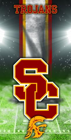 NCAA Field (USC Trojans) Themed Custom Cornhole Board Design
