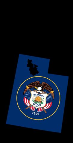 Utah State Flag Outline (Black Background) Themed Custom Cornhole Board Design