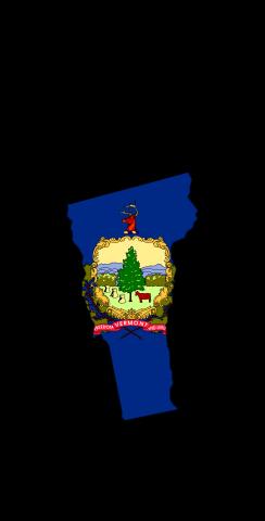 Vermont State Flag Outline (Black Background) Themed Custom Cornhole Board Design