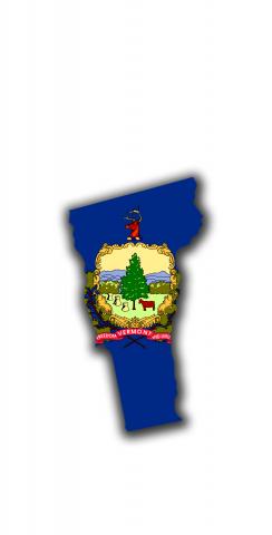 Vermont State Flag Outline (White Background) Themed Custom Cornhole Board Design