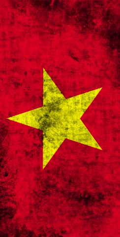 Worn National (Vietnam) Flag Themed Custom Cornhole Board Design