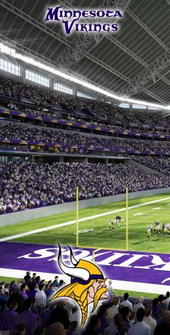 NFL Stadium (Minnesota Vikings) Themed Custom Cornhole Board Design