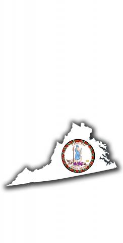 Virginia State Flag Outline (White Background) Themed Custom Cornhole Board Design