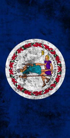 Worn State (Virginia) Flag Themed Custom Cornhole Board Design