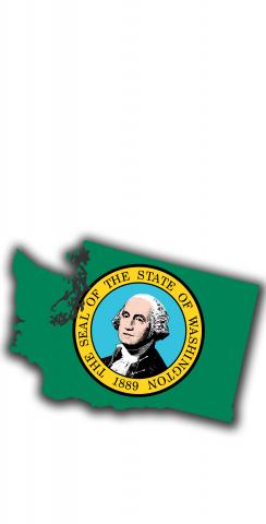 Washington State Flag Outline (White Background) Themed Custom Cornhole Board Design