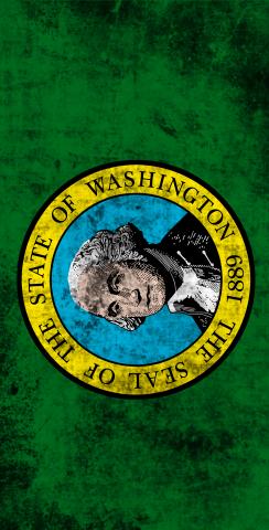 Worn State (Washington) Flag Themed Custom Cornhole Board Design