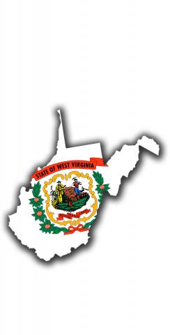 West Virginia State Flag Outline (White Background) Themed Custom Cornhole Board Design