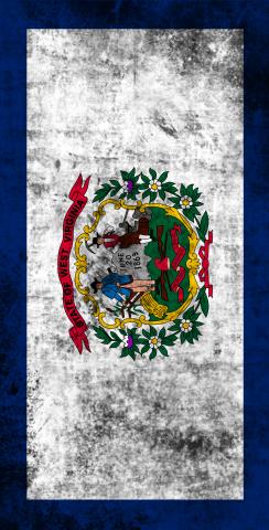 Worn State (West Virginia) Flag Themed Custom Cornhole Board Design