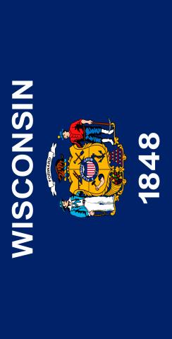 Wisconsin State Flag Themed Custom Cornhole Board Design