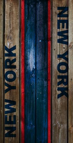 Woodslat Worn New York 1 Football Themed Custom Cornhole Board Design