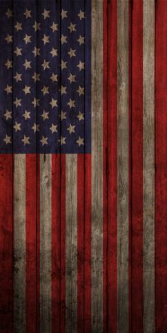 Worn Woodslat American Flag USA Themed Custom Cornhole Board Design