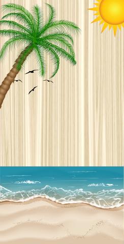Beach Palm Tree Wood Grain