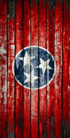 Distressed Wood Flag (Tennessee) Themed Custom Cornhole Board Design