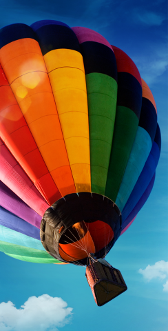 Hot Air Balloon Themed Custom Cornhole Board Design