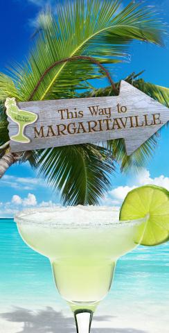 Margaritaville Themed Custom Cornhole Board Design