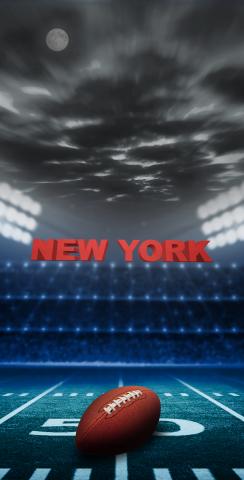 New York 1 Football Themed Custom Cornhole Board Design