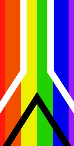 Gay Pride Rainbow Flag with Peace Sign Themed Custom Cornhole Board Design