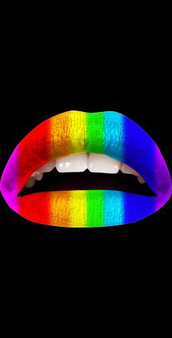 Gay Pride Rainbow Lips Themed Custom Cornhole Board Design