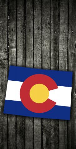 Wood Slate State Flag & Map (Colorado) Themed Custom Cornhole Board Design