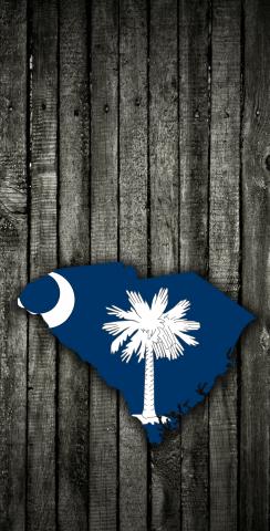 Wood Slate State Flag & Map (South Carolina) Themed Custom Cornhole Board Design