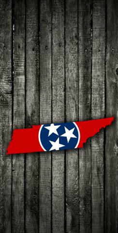 Wood Slate State Flag & Map (Tennessee) Themed Custom Cornhole Board Design