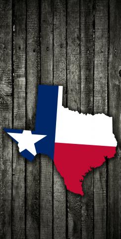 Wood Slate State Flag & Map (Texas) Themed Custom Cornhole Board Design