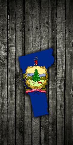Wood Slate State Flag & Map (Vermont) Themed Custom Cornhole Board Design