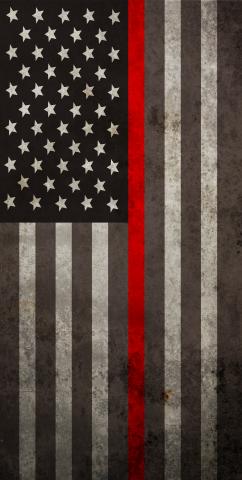 American Thin Red Line Themed Custom Cornhole Board Design