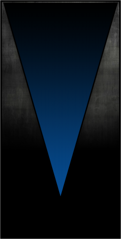 Upsdie down blue triangle