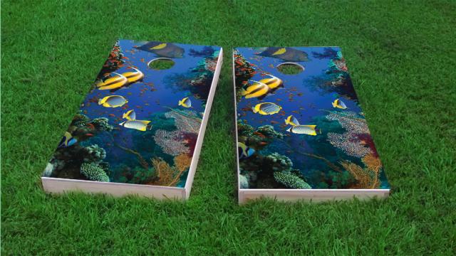 Coral Reef with Tropical Fish  Cornhole Game Set