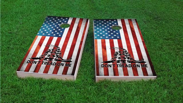 Dont Tread On Me American Flag Cornhole Game Set