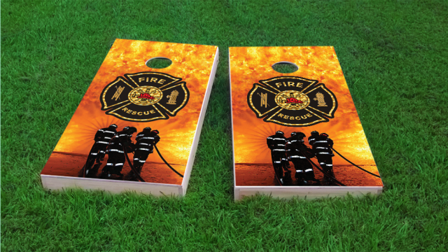 Firefighter Maltese Cross Cornhole Game Set