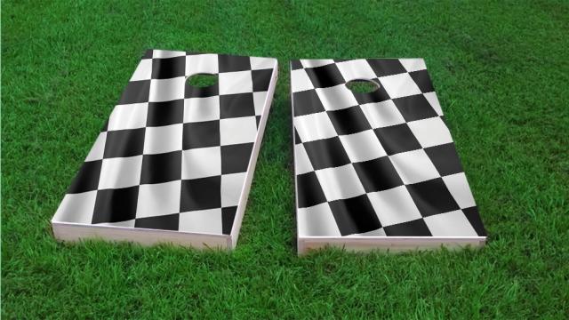 Full Size Checkered Flag Cornhole Game Set