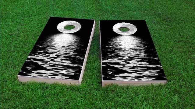 Full Moon Over the Water Cornhole Game Set