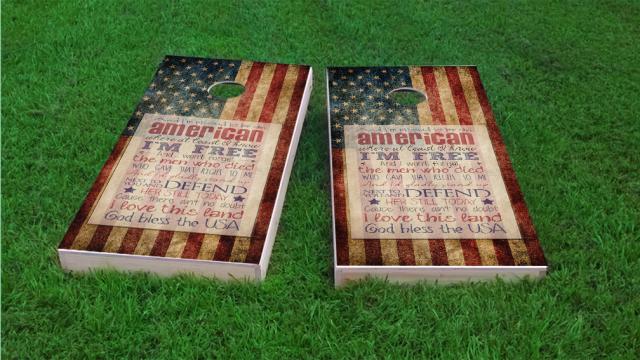 Proud to be an American Cornhole Game Set