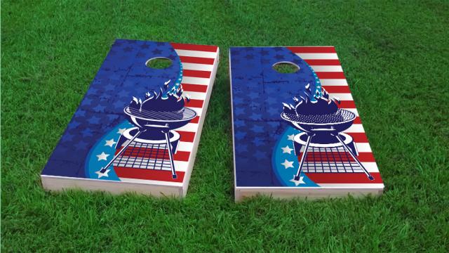 Red White & BBQ Cornhole Game Set