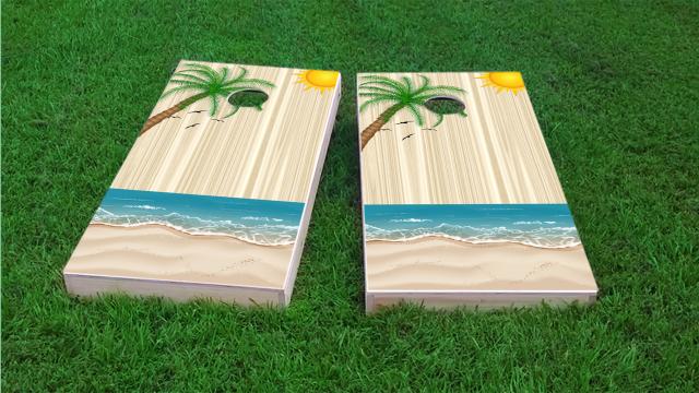 Beach Palm Tree Wood Grain