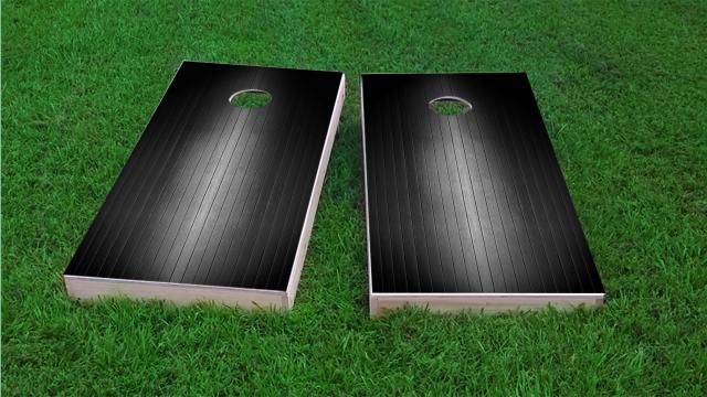 Lighted Black Wood Slat