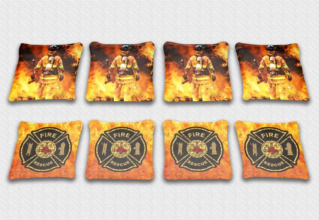 Firefighter Themed premium specialty custom cornhole bags made right here in the USA!