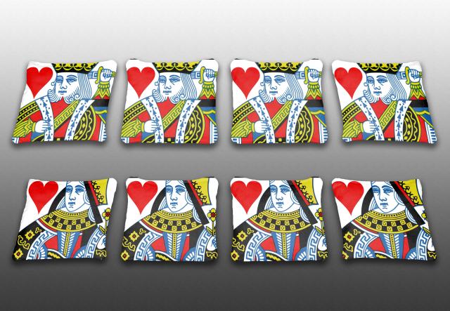King And Queen Themed premium specialty custom cornhole bags made right here in the USA!