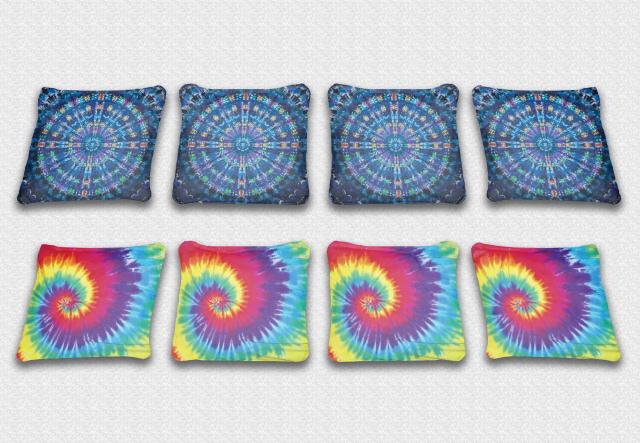 Tye Dye Themed premium specialty custom cornhole bags made right here in the USA!